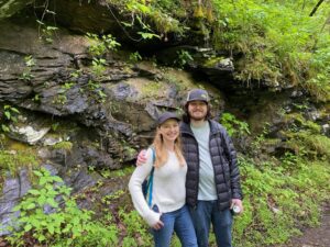 Emily Baldwin and her husband out hiking.