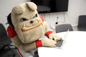 Hairy Dawg fills out form